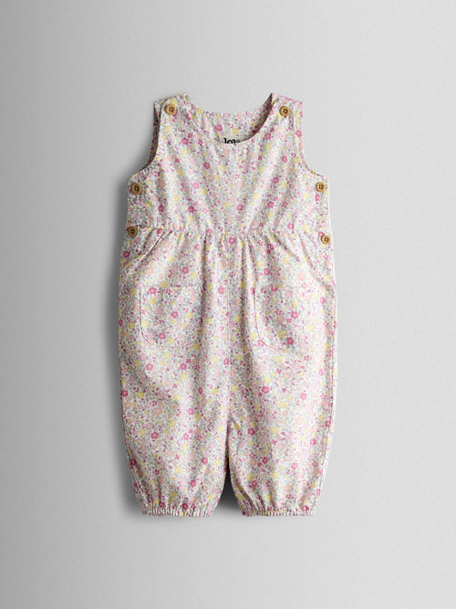 JoJo Maman Bébé Pink Pocket Ditsy Floral Dungaree image 1