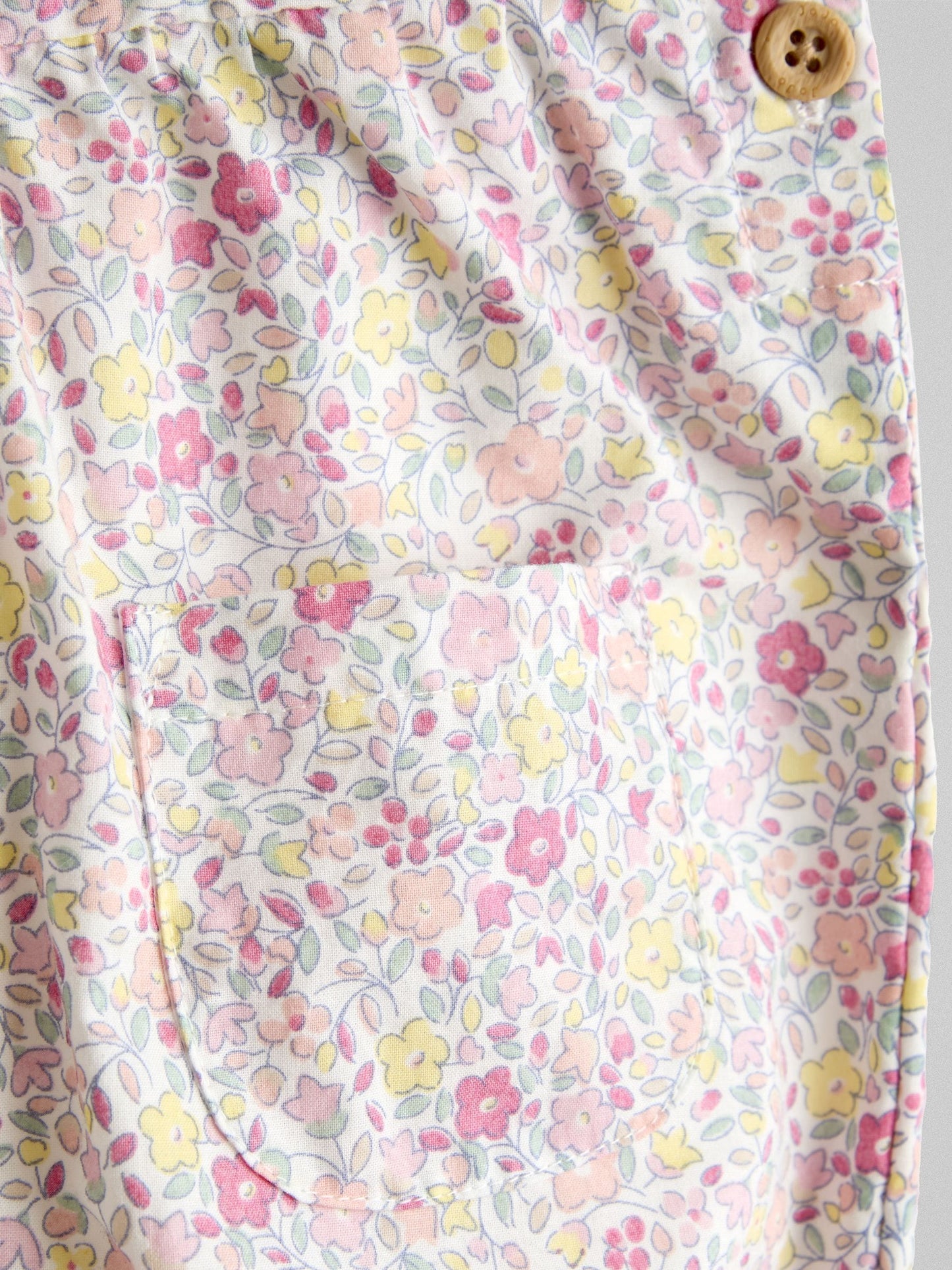 JoJo Maman Bébé Pink Pocket Ditsy Floral Dungaree image 3