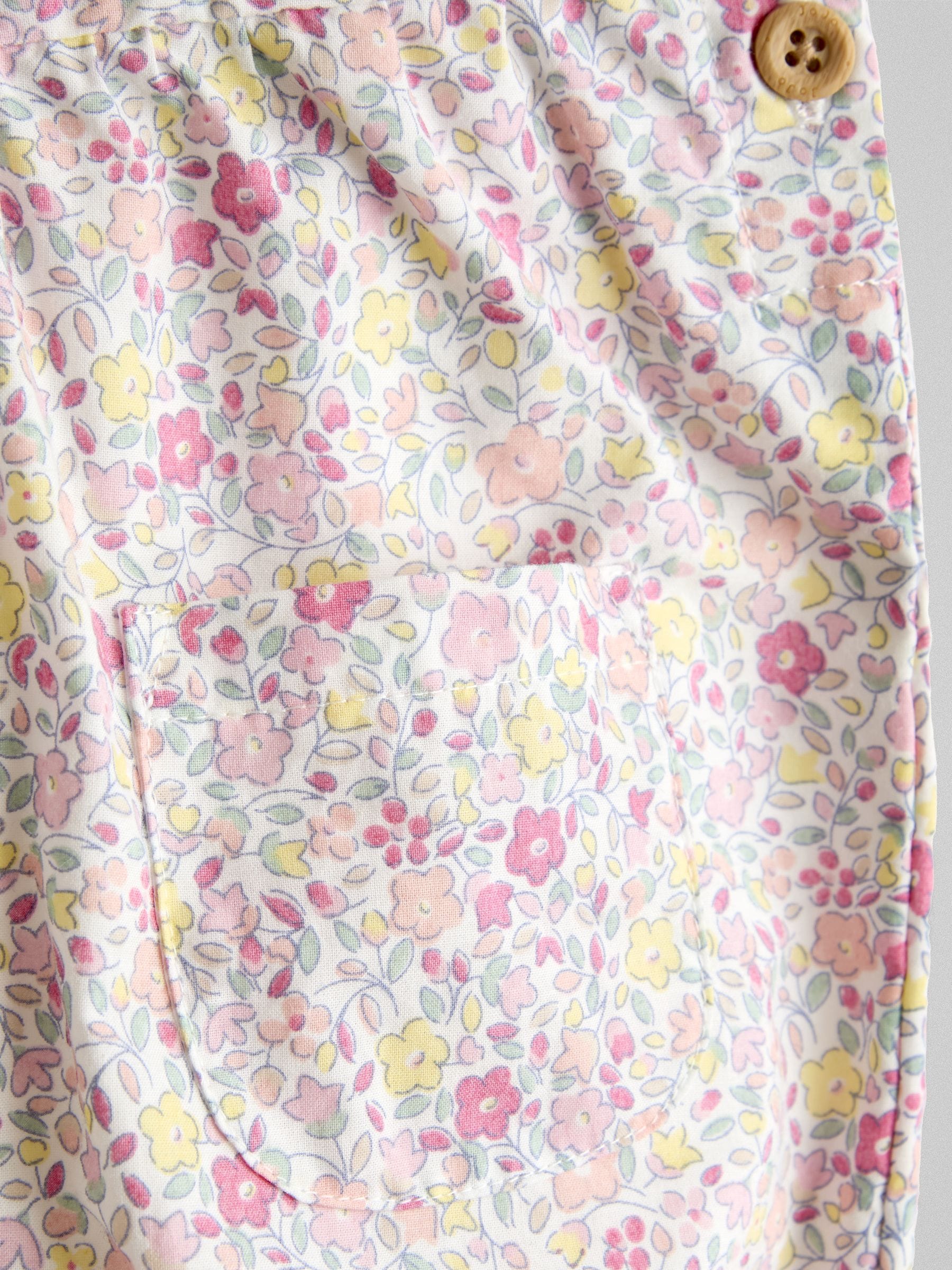 JoJo Maman Bébé Pink Pocket Ditsy Floral Dungaree image 3