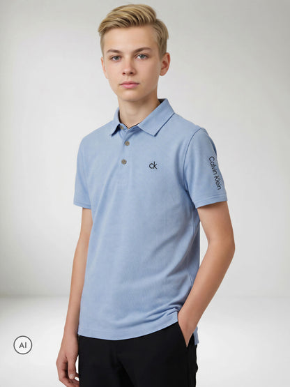 Dsiney Kidz - Calvin Klein Golf Light Blue Junior Uni Polo Shirt image 1