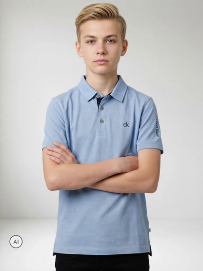Dsiney Kidz - Calvin Klein Golf Light Blue Junior Uni Polo Shirt image 2