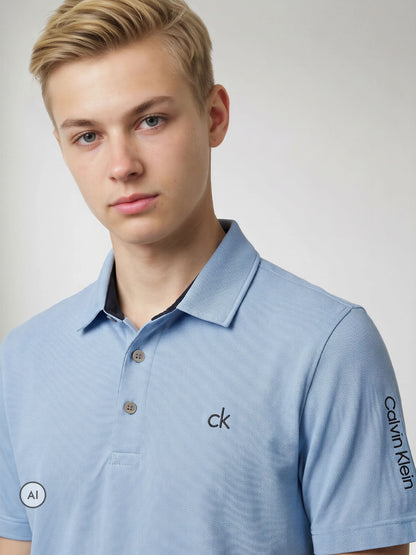 Dsiney Kidz - Calvin Klein Golf Light Blue Junior Uni Polo Shirt image 3