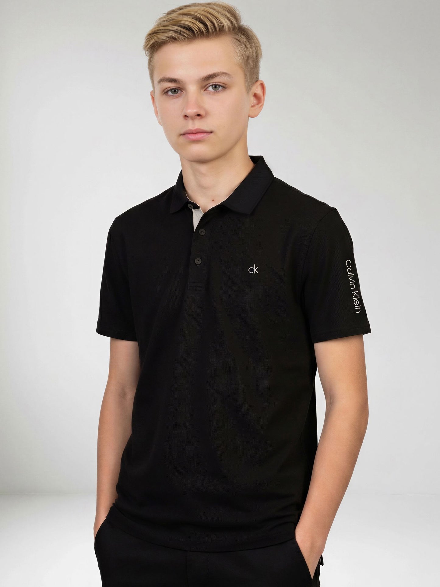 Dsiney Kidz - Calvin Klein Golf Black Junior Uni Polo Shirt image 1