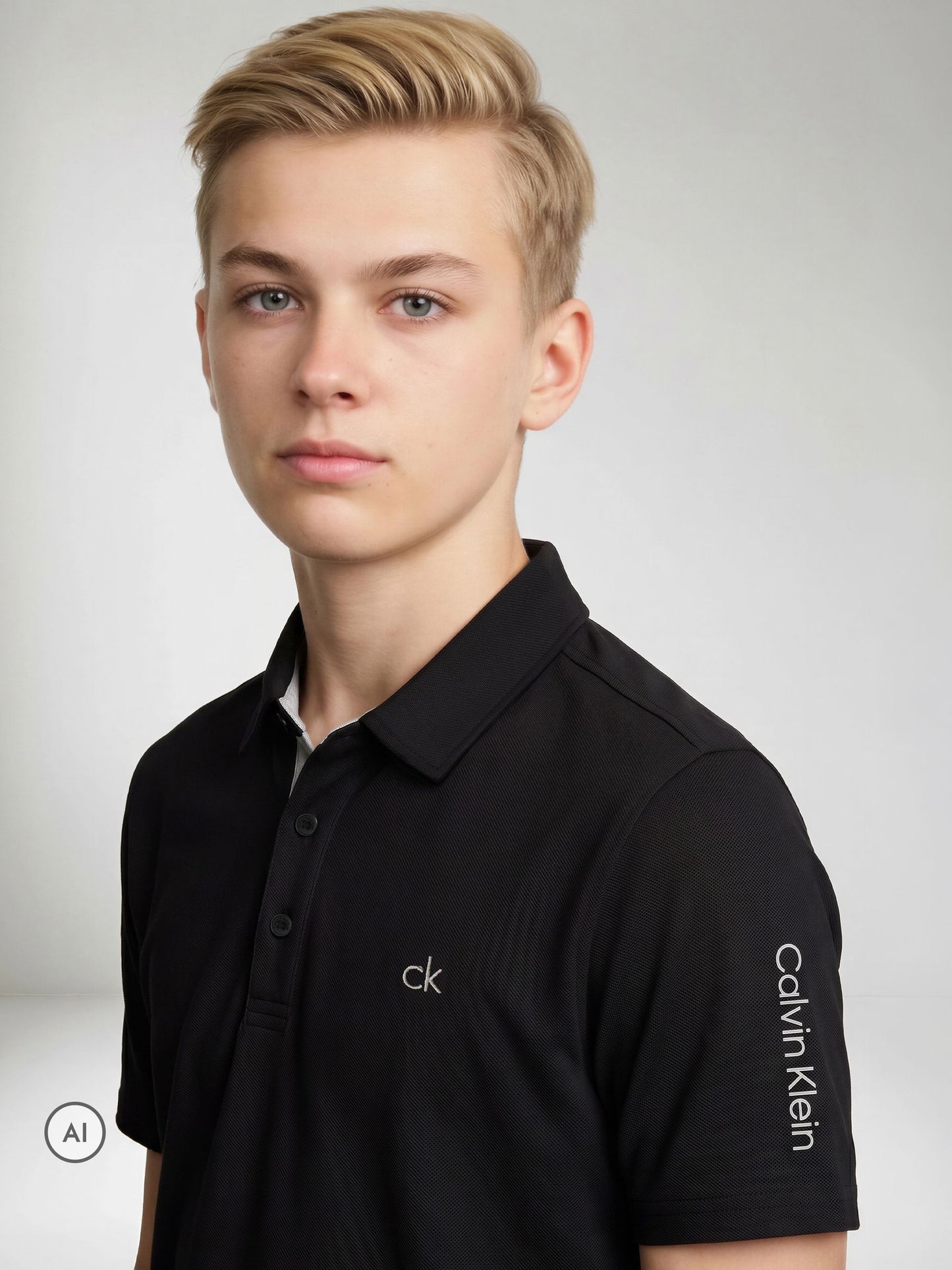 Dsiney Kidz - Calvin Klein Golf Black Junior Uni Polo Shirt image 3