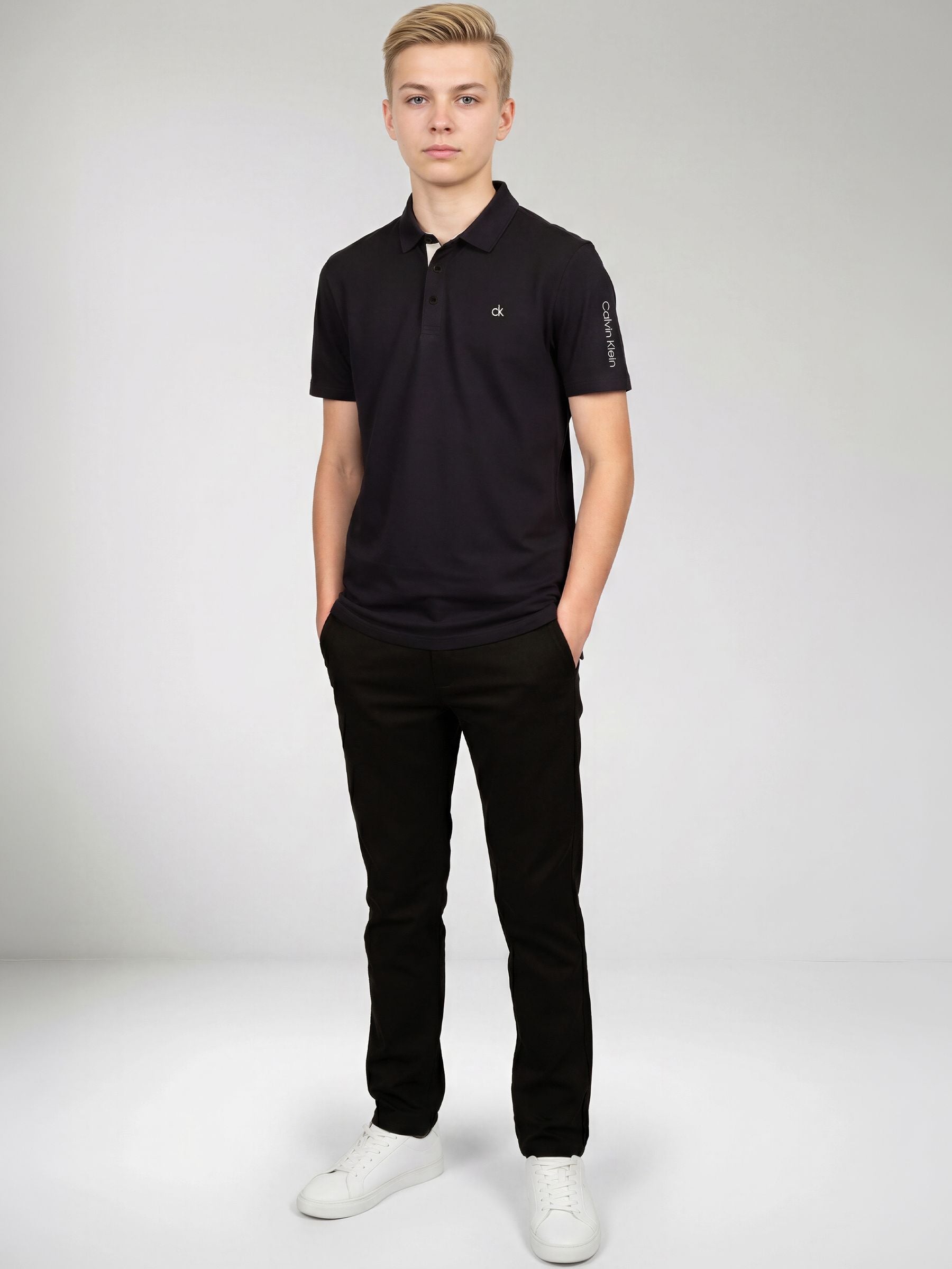 Dsiney Kidz - Calvin Klein Golf Black Junior Uni Polo Shirt image 4