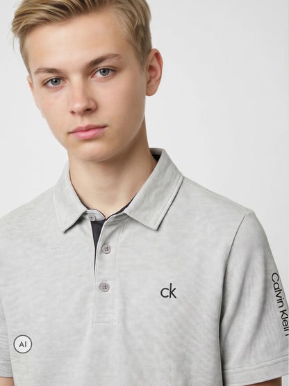 Dsiney Kidz - Calvin Klein Golf Light Grey Junior Uni Polo Shirt image 3