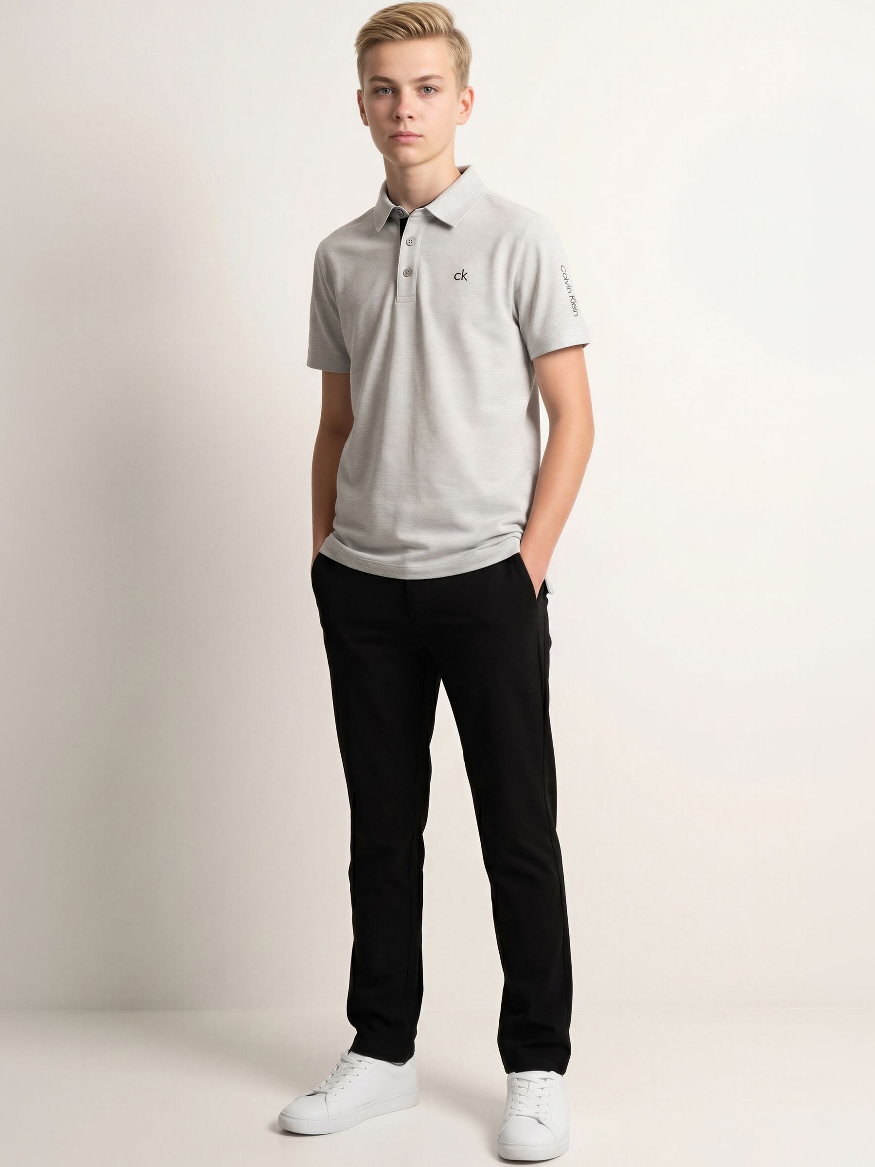 Dsiney Kidz - Calvin Klein Golf Light Grey Junior Uni Polo Shirt image 4