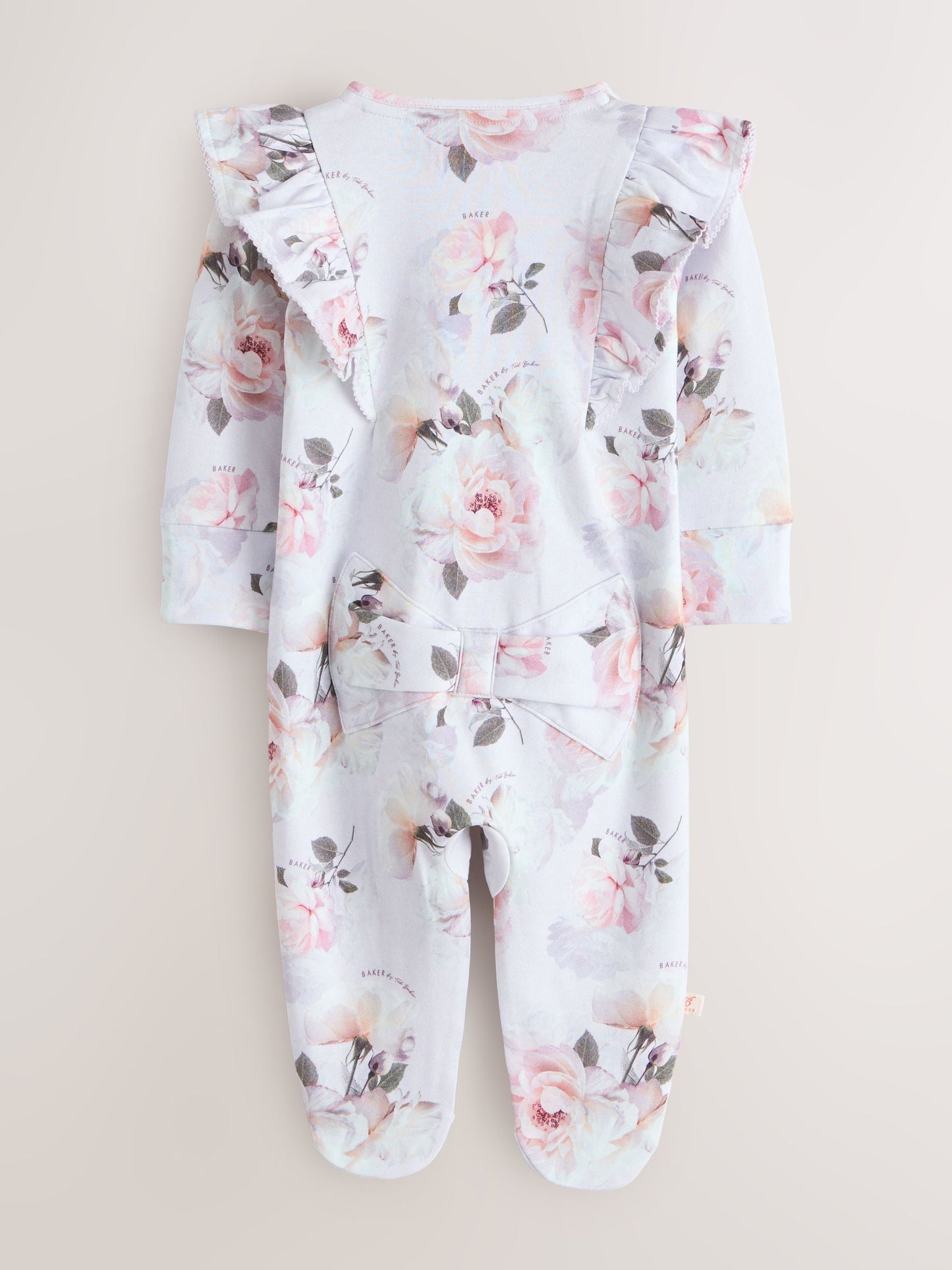 Baker by Ted Baker 2 Piece Frill Sleepsuit & Bib Set image 3
