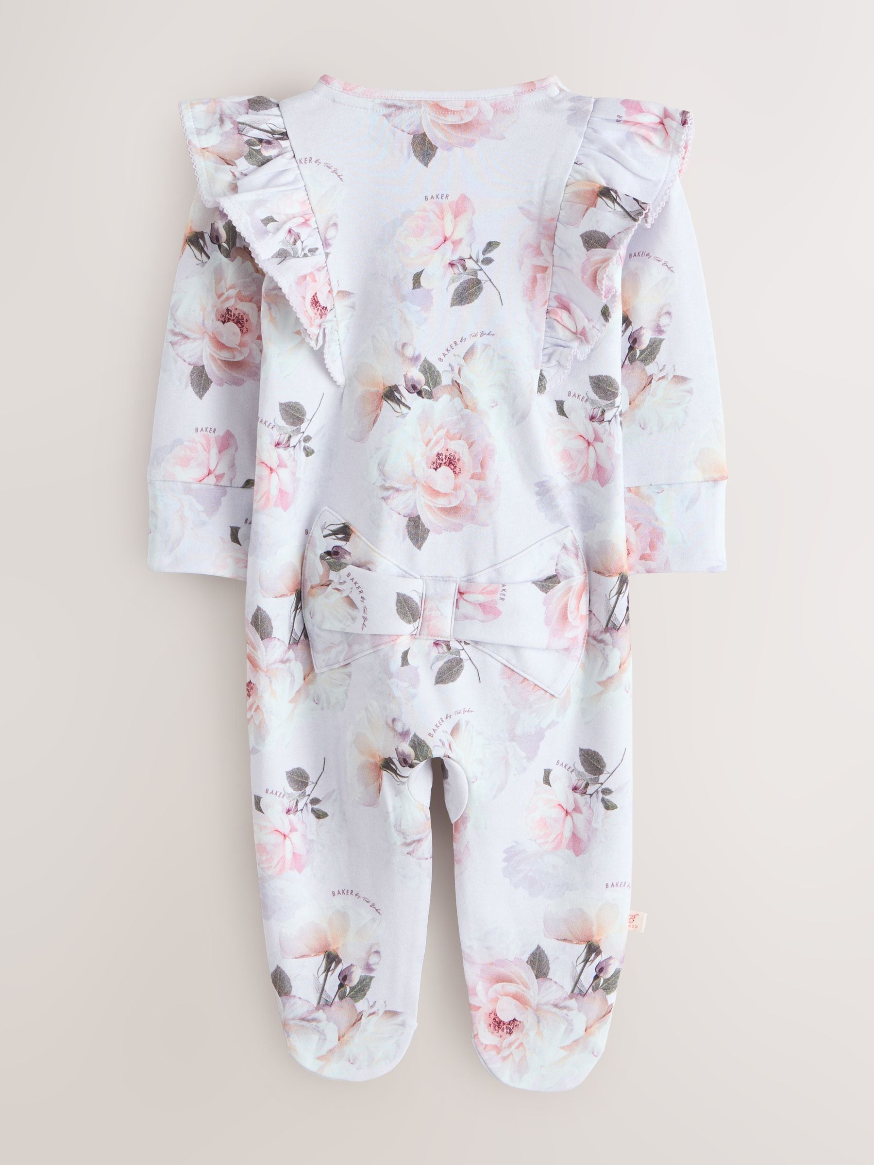 Baker by Ted Baker 2 Piece Frill Sleepsuit & Bib Set image 3