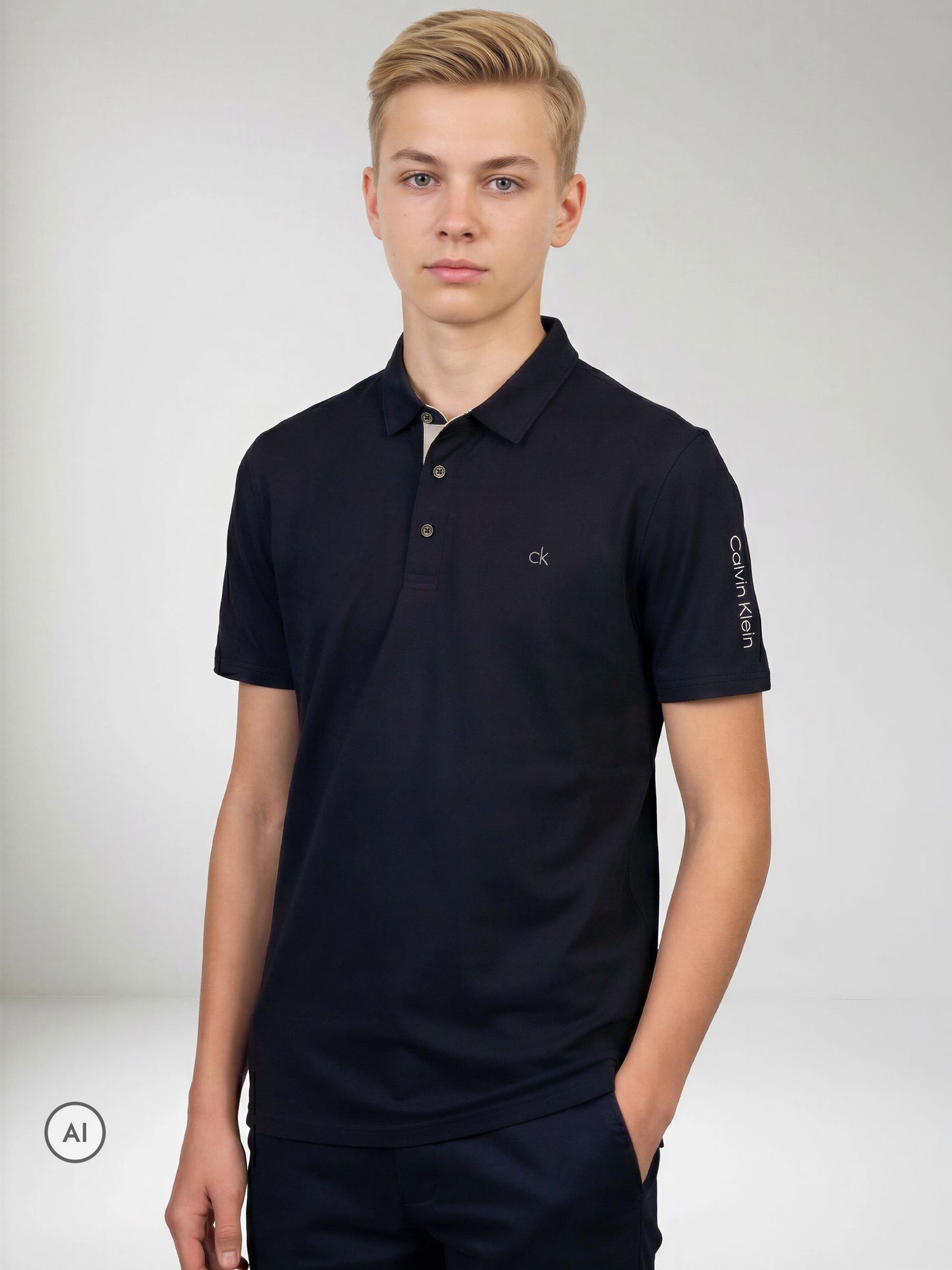 Dsiney Kidz - Calvin Klein Golf Navy Blue Junior Uni Polo Shirt image 1