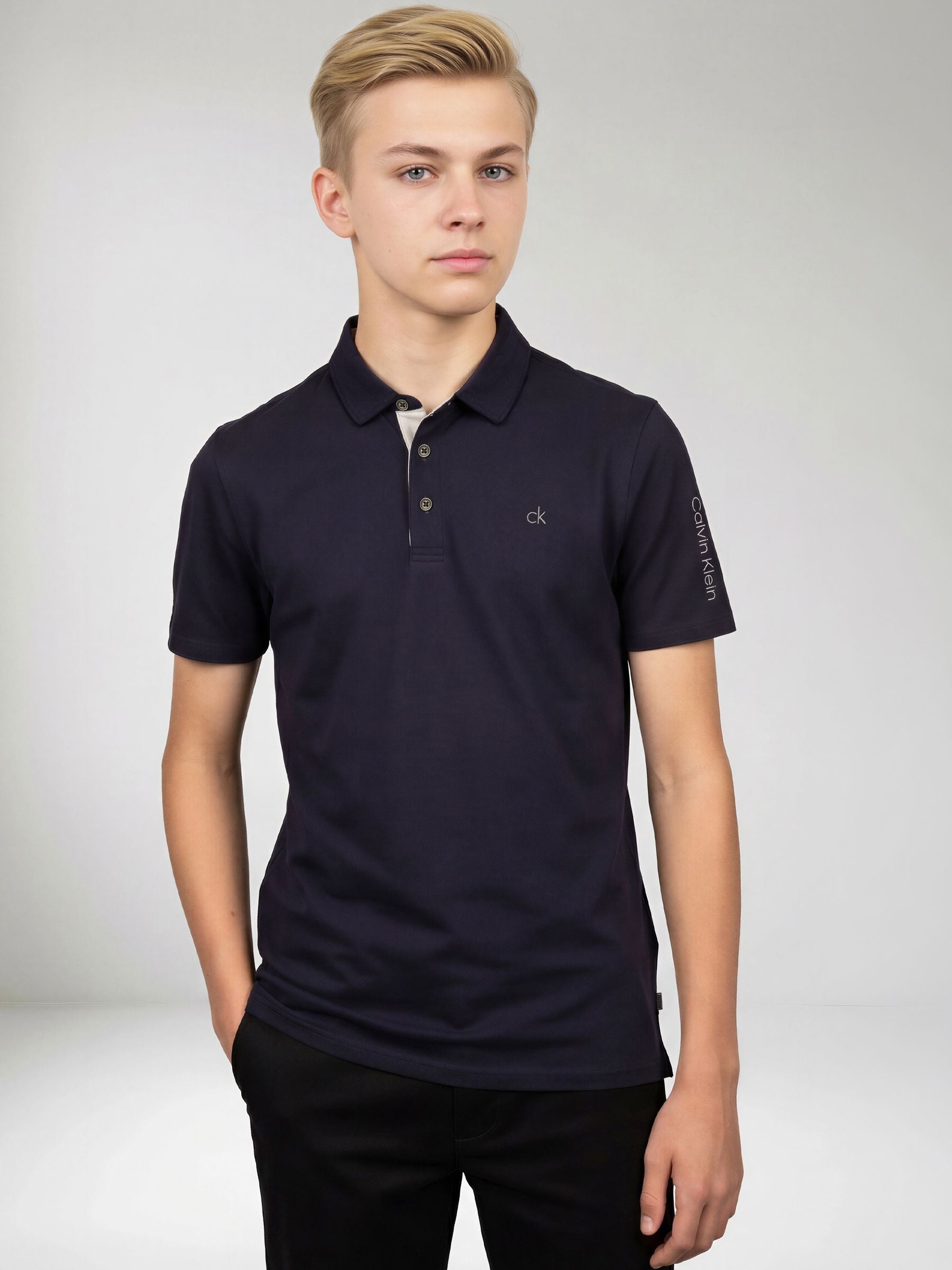 Dsiney Kidz - Calvin Klein Golf Navy Blue Junior Uni Polo Shirt image 2