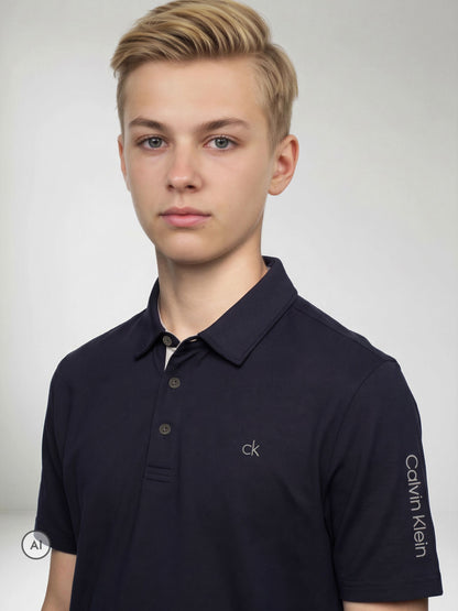 Dsiney Kidz - Calvin Klein Golf Navy Blue Junior Uni Polo Shirt image 3