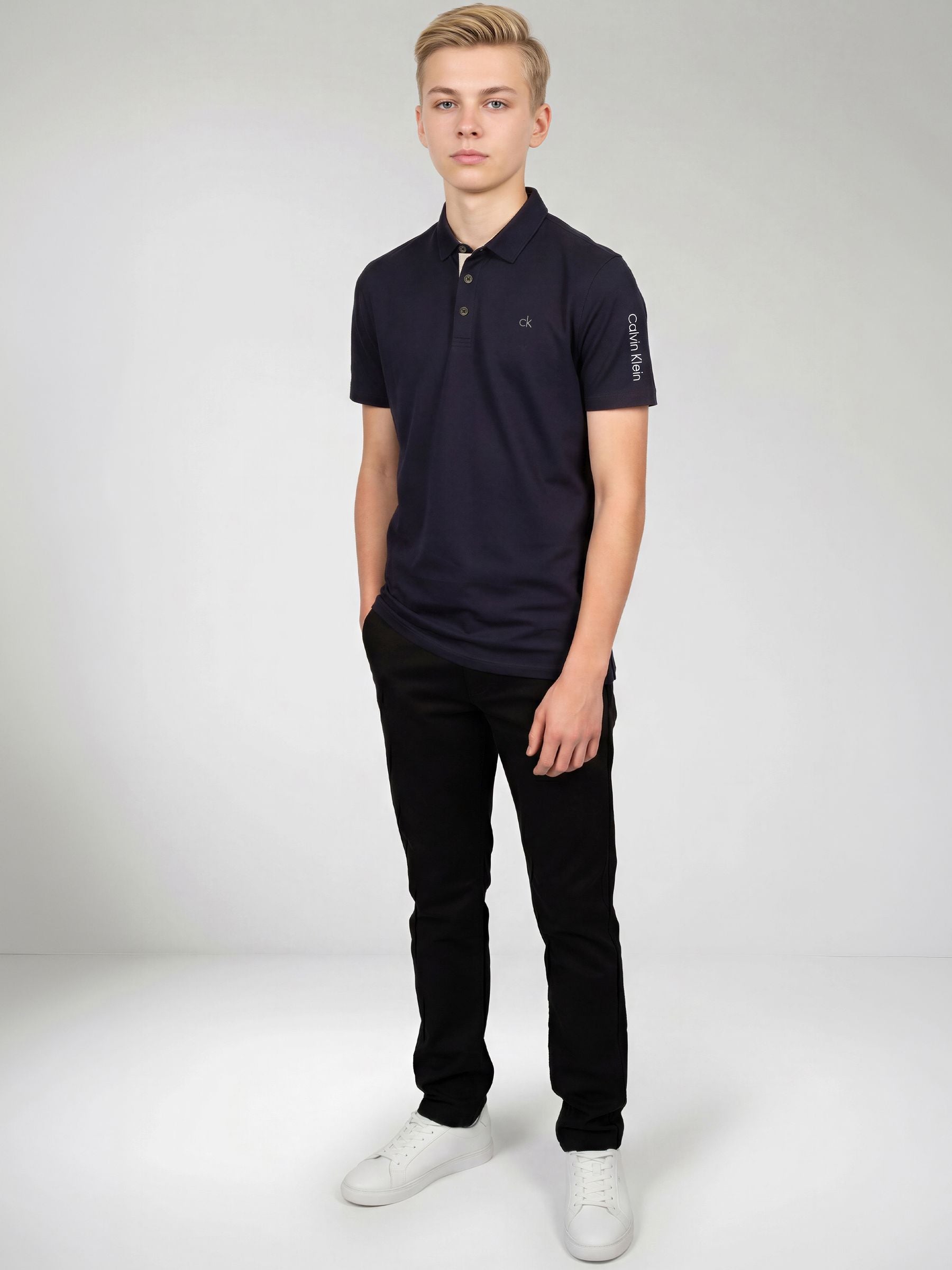 Dsiney Kidz - Calvin Klein Golf Navy Blue Junior Uni Polo Shirt image 4