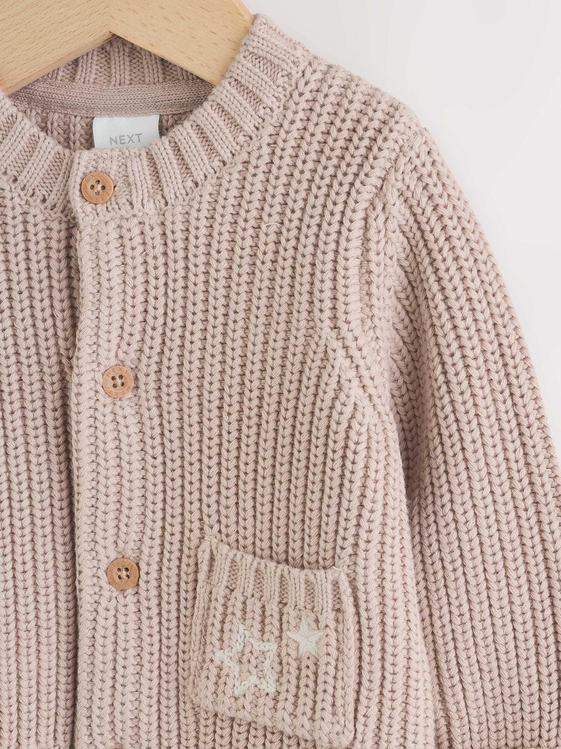 Dsiney Kidz - Neutral Hello World Knitted Embroidered Baby Cardigan image 3