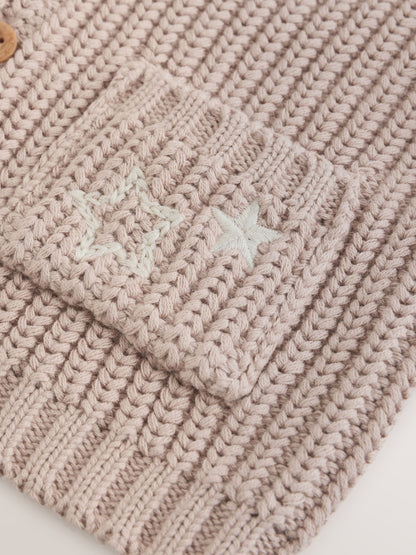 Dsiney Kidz - Neutral Hello World Knitted Embroidered Baby Cardigan image 7