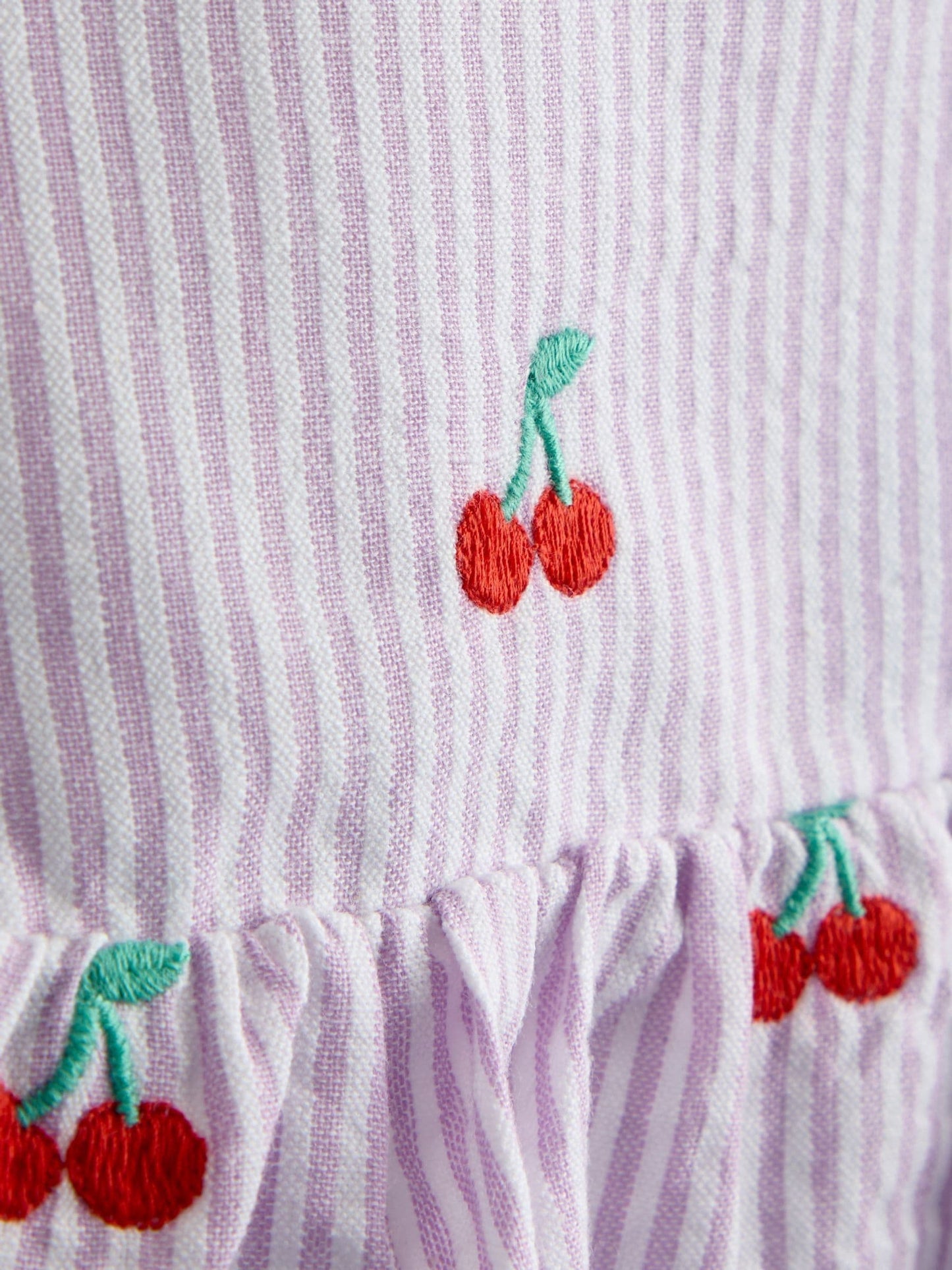 JoJo Maman Bébé Lilac Purple Cherry Embroidered Sleeveless Blouse and Trouser Set image 7
