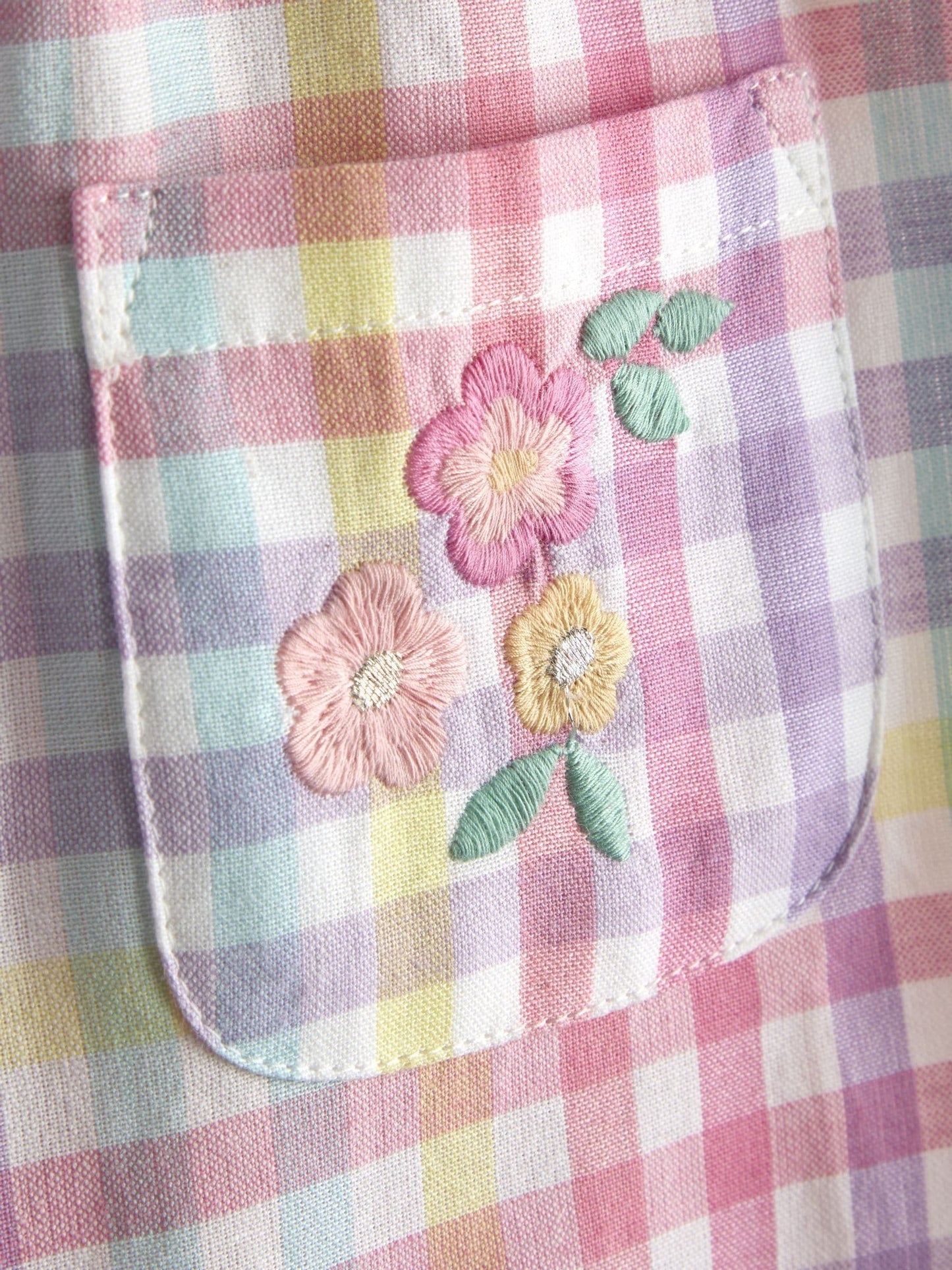 JoJo Maman Bébé Pink Gingham Ruffle Shoulder Romper image 3