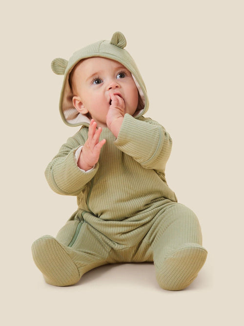 MORI Green Cosy Zip-Up Pramsuit image 1