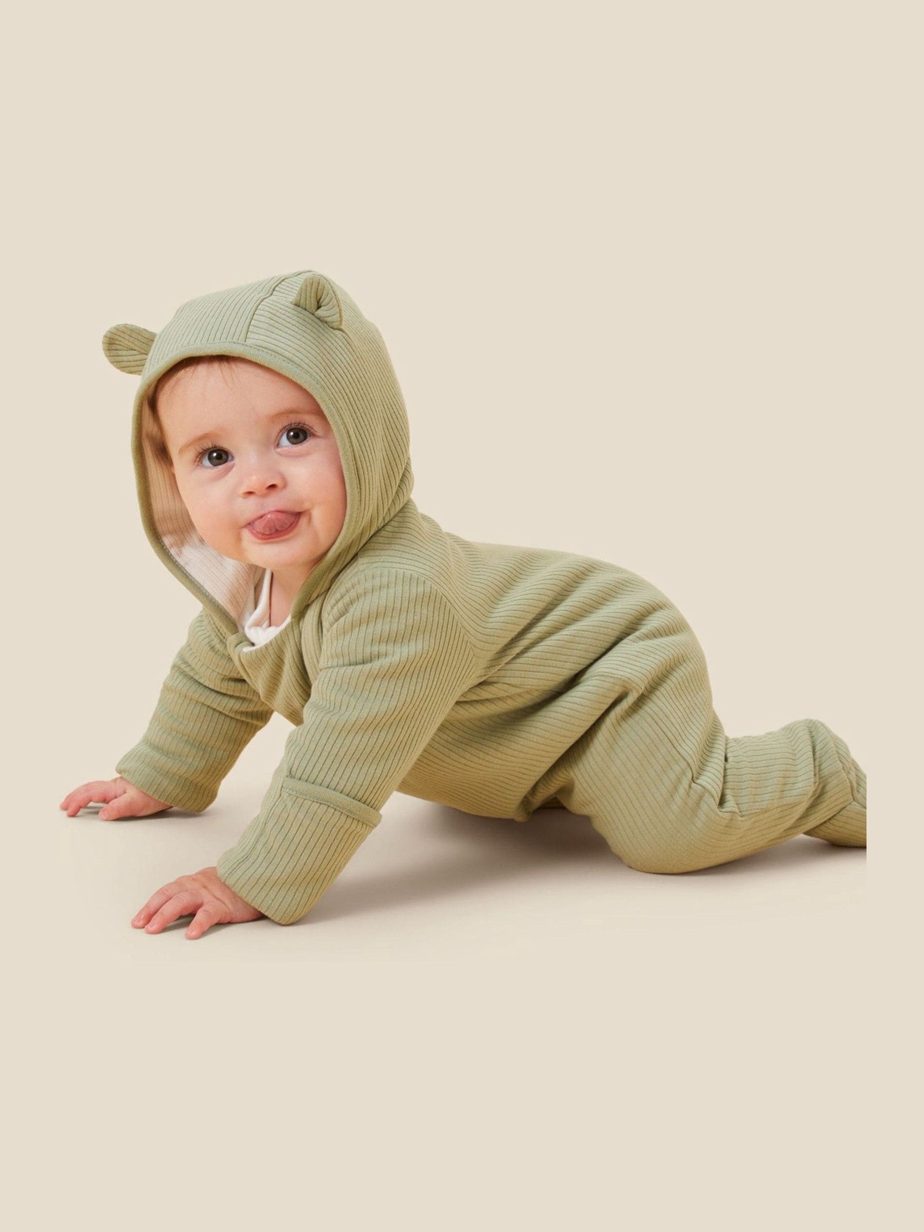 MORI Green Cosy Zip-Up Pramsuit image 3