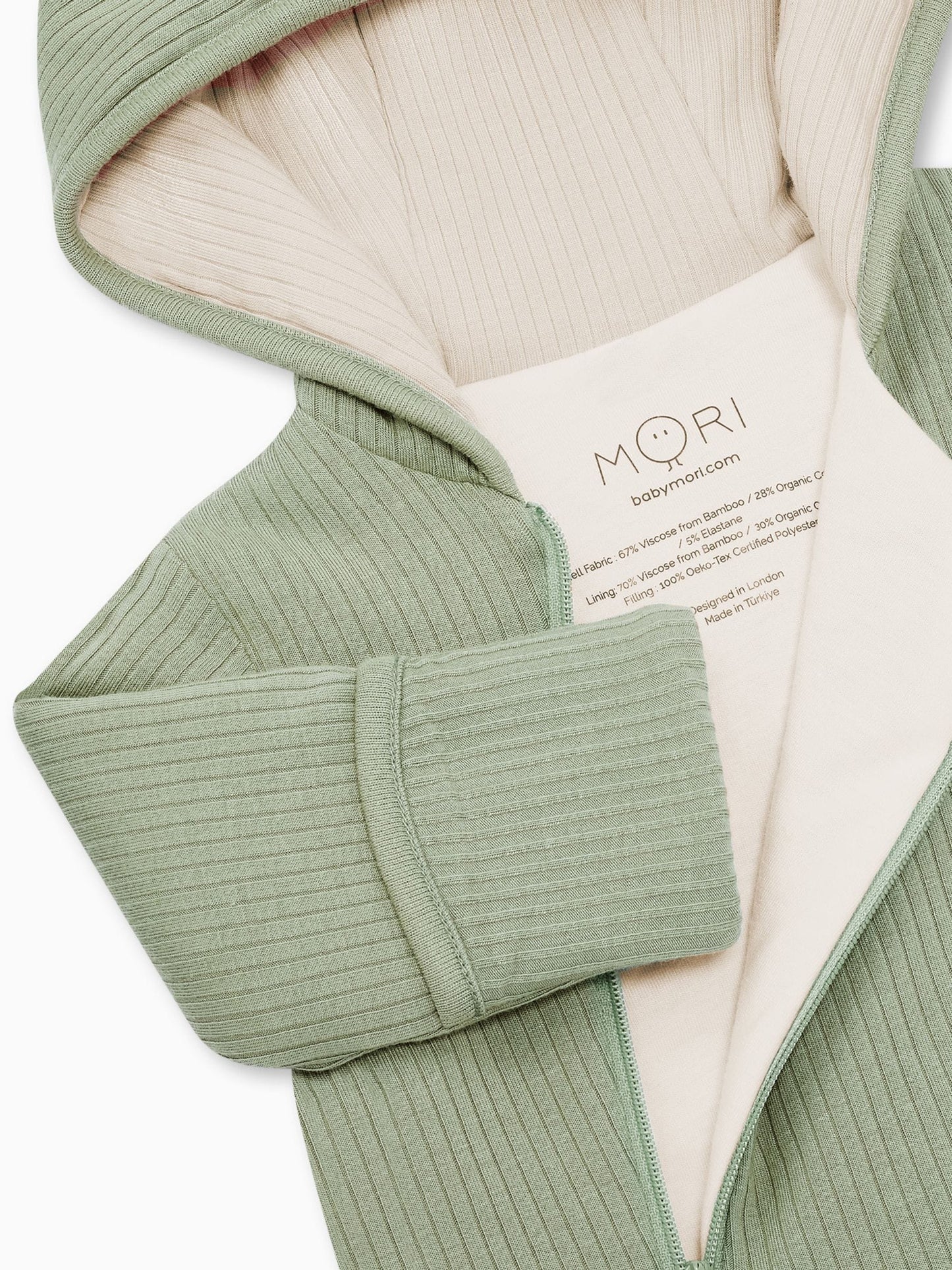 MORI Green Cosy Zip-Up Pramsuit image 6