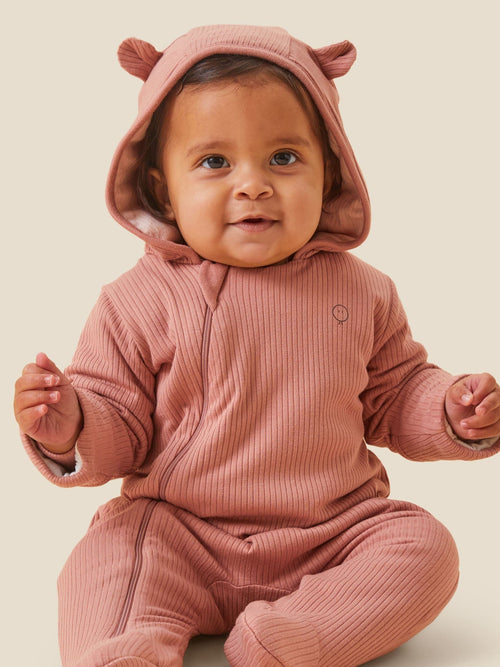 MORI Pink Cosy Zip-Up Pramsuit image 1