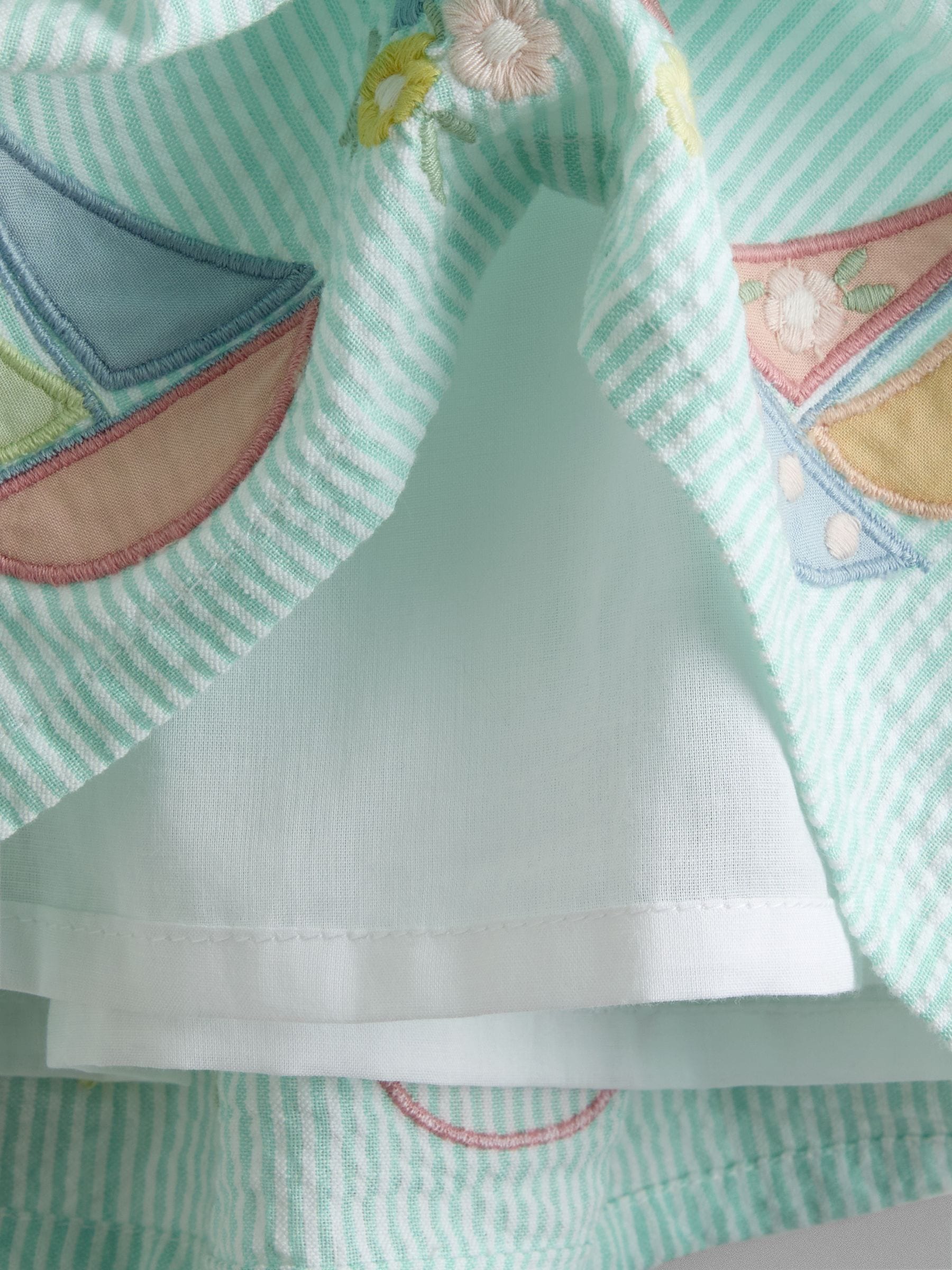 JoJo Maman Bébé Light Green Boat Appliqué Smocked Dress image 8