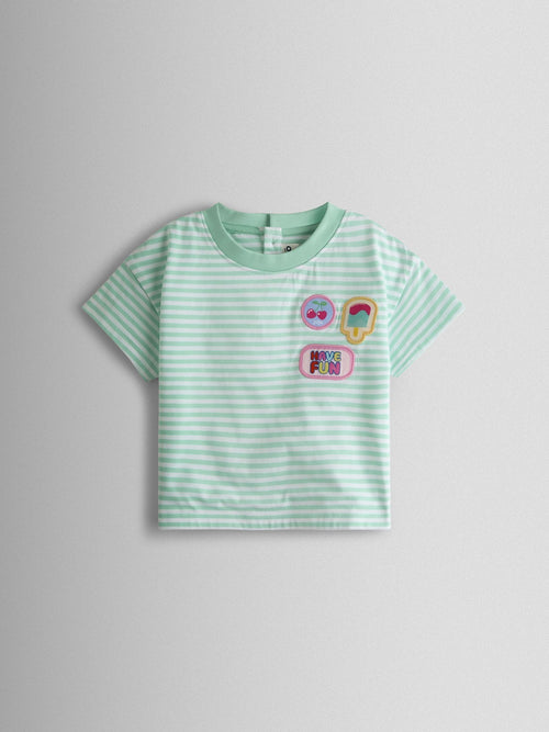JoJo Maman Bébé Blue Ice Cream Patch T-Shirt image 1