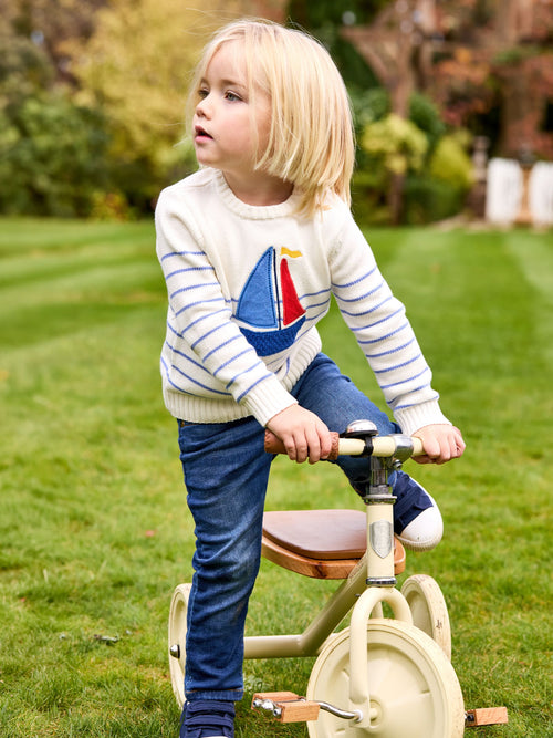 JoJo Maman Bébé Cream Boat Sailboat Jumper image 1