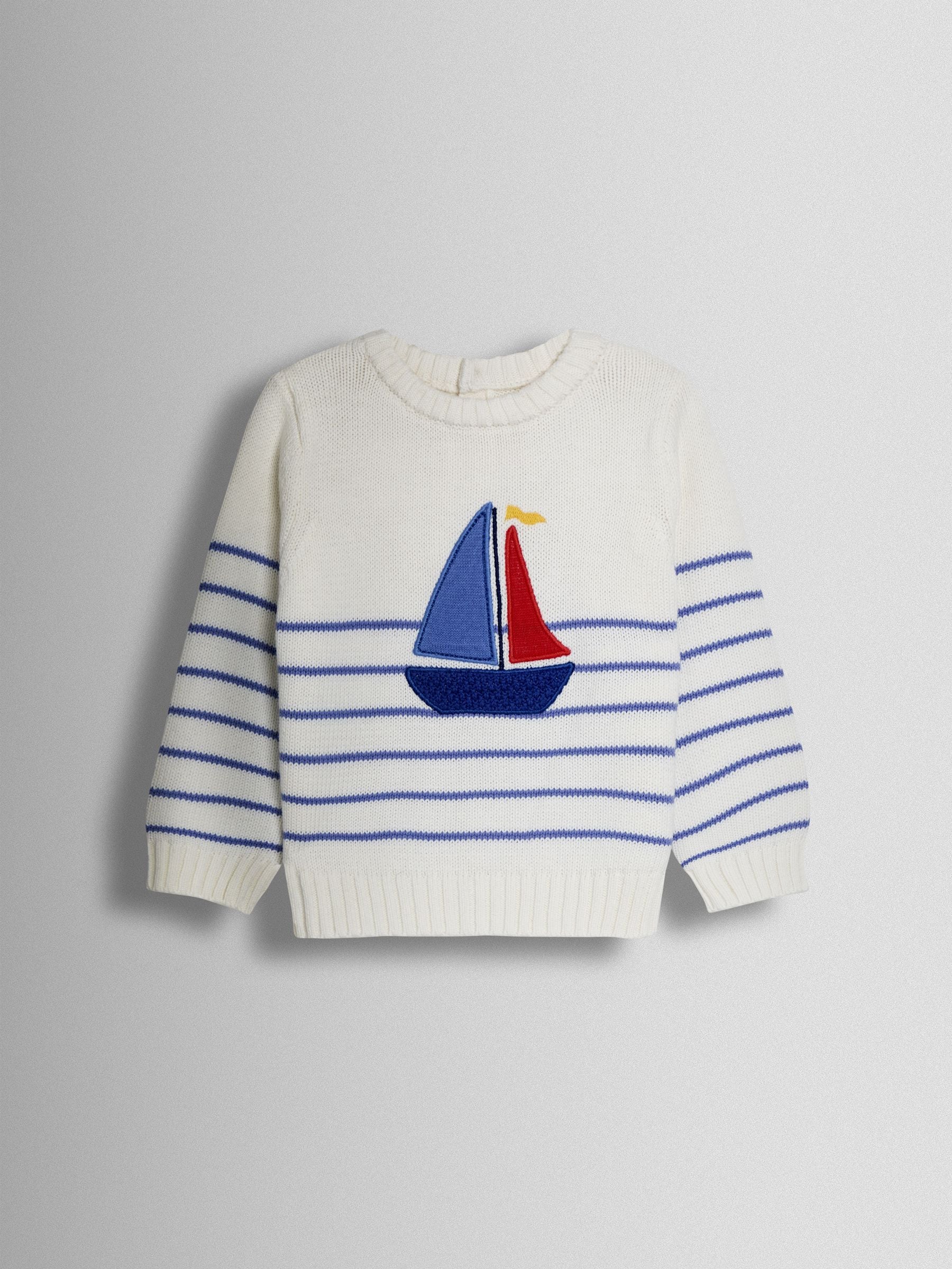 JoJo Maman Bébé Cream Boat Sailboat Jumper image 2