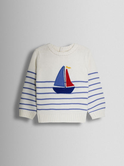 JoJo Maman Bébé Cream Boat Sailboat Jumper image 2
