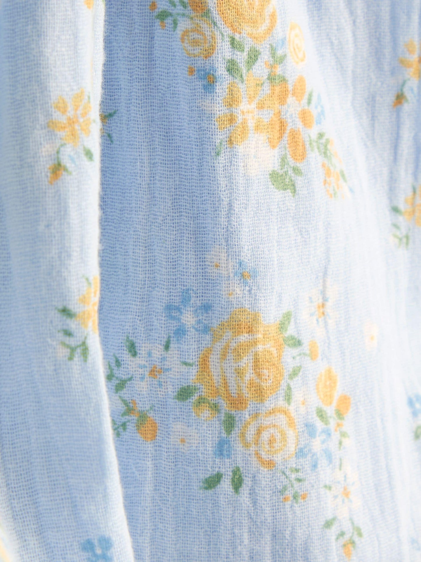 JoJo Maman Bébé Light Blue Floral Cheesecloth Smocked Bodice Dress image 4