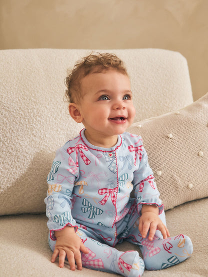 Blue/Pink Baby Sleepsuits 3 Pack (0mths-2yrs) image 3