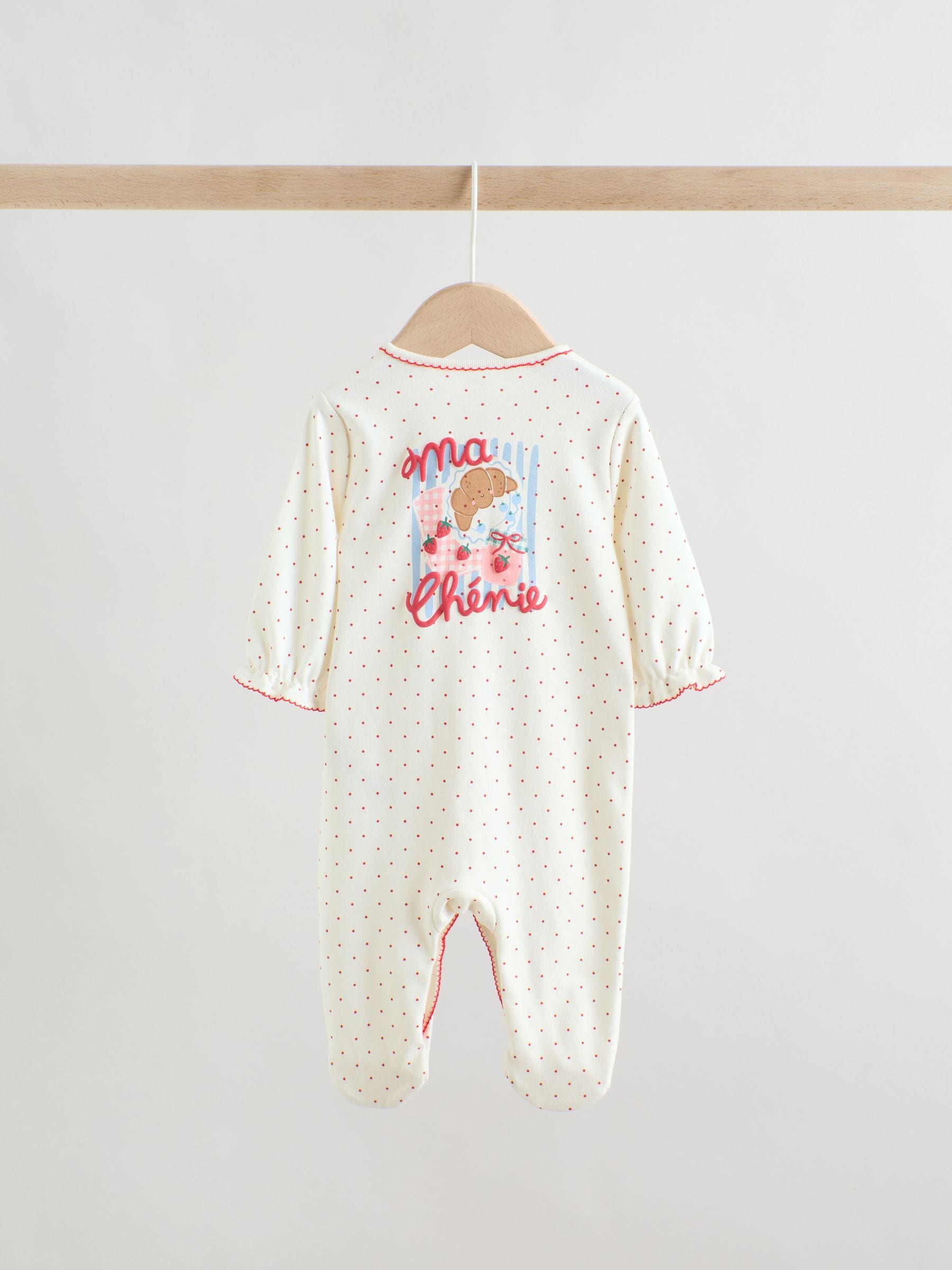 Blue/Pink Baby Sleepsuits 3 Pack (0mths-2yrs) image 8
