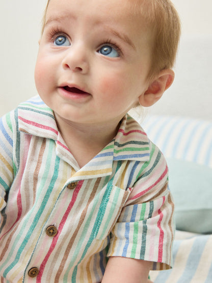 Bright Stripe Woven Baby Shirt Romper (0mths-2yrs) image 4