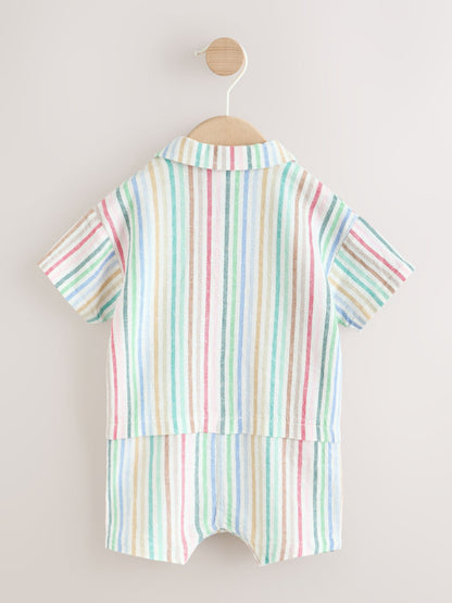 Bright Stripe Woven Baby Shirt Romper (0mths-2yrs) image 5