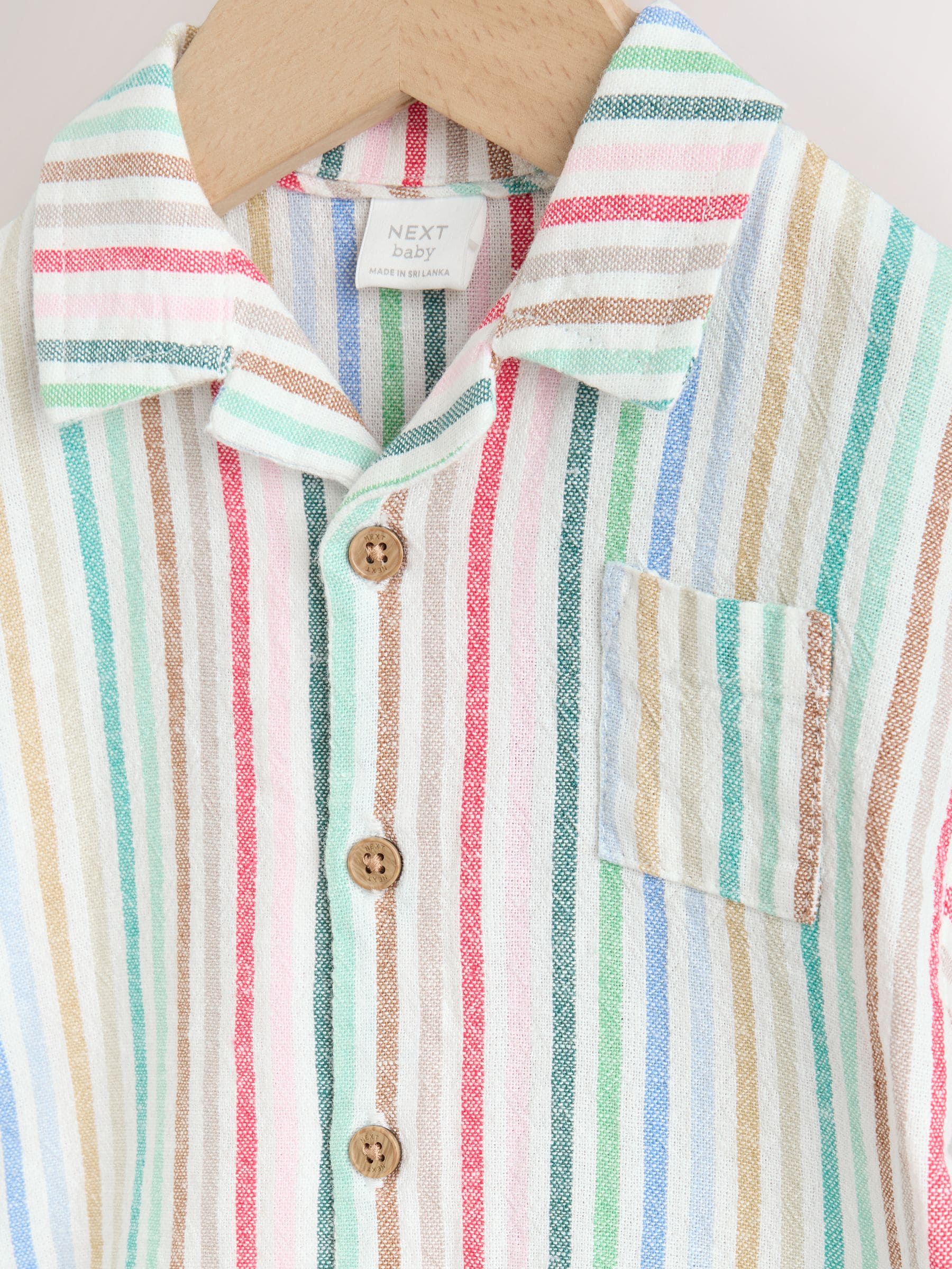 Bright Stripe Woven Baby Shirt Romper (0mths-2yrs) image 6