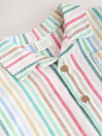 Bright Stripe Woven Baby Shirt Romper (0mths-2yrs) image 7