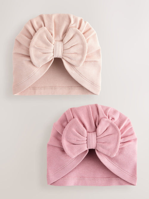 Pink Baby Turbans 2 Pack (0-18mths) image 1