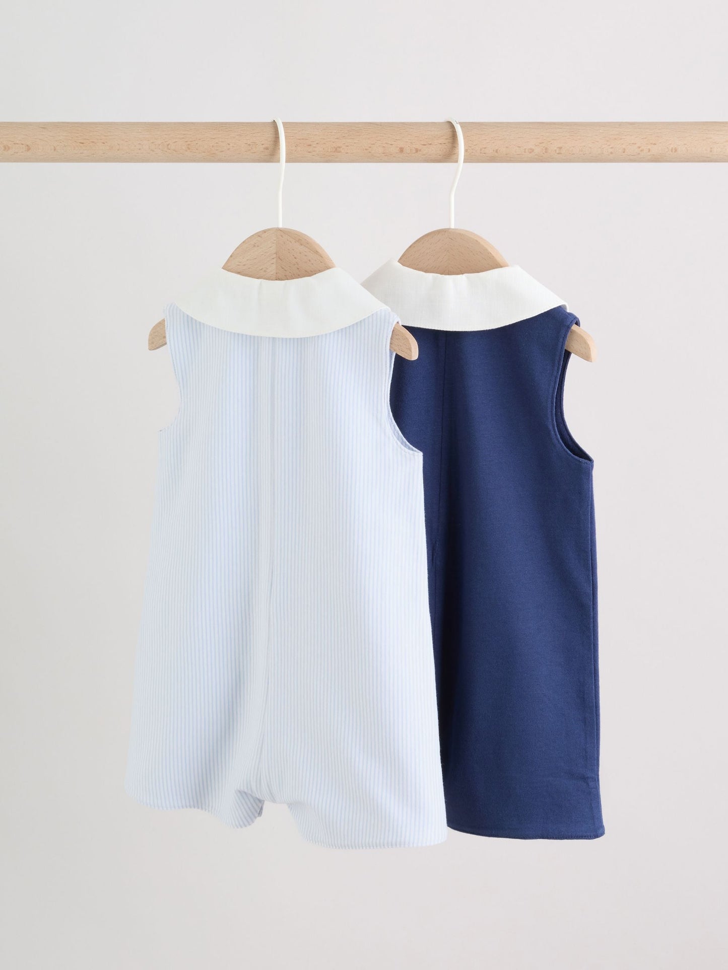 Blue Smart Collar Vest Jersey Baby Rompers 2 Pack image 3
