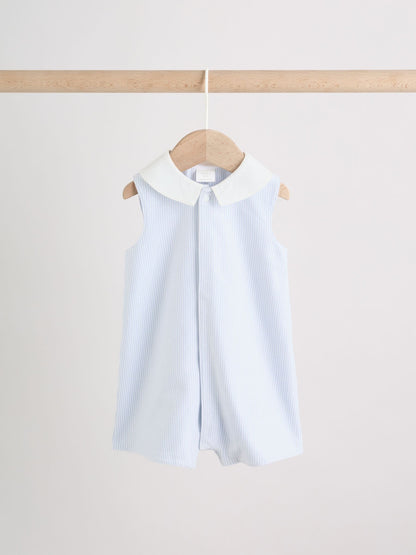 Blue Smart Collar Vest Jersey Baby Rompers 2 Pack image 4