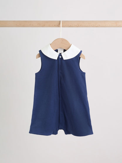 Blue Smart Collar Vest Jersey Baby Rompers 2 Pack image 6