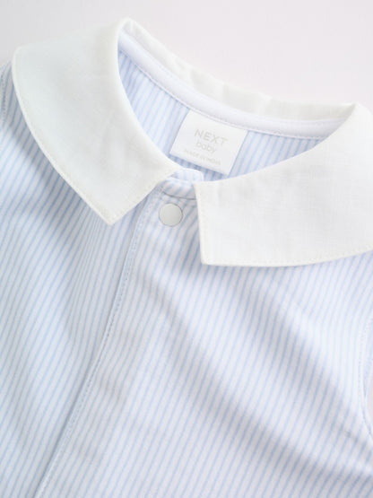 Blue Smart Collar Vest Jersey Baby Rompers 2 Pack image 9