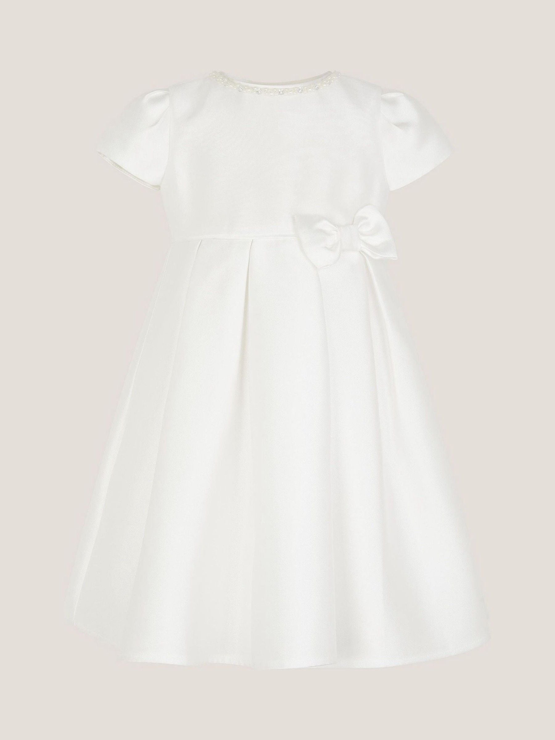 Monsoon Cream Baby Isabella Pearl Embellished Dress image 1