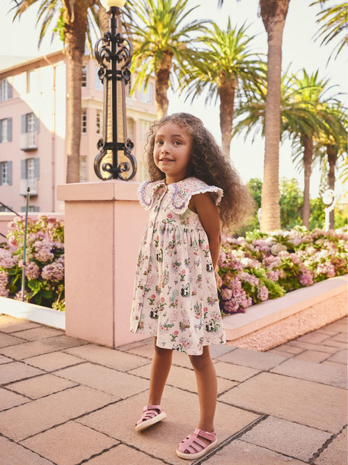 Cream Cath Kidston Short Sleeve Collared Dress (3mths-7yrs) image 1