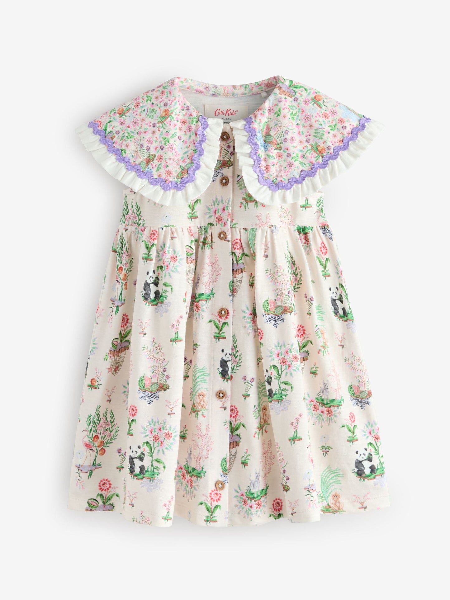 Cream Cath Kidston Short Sleeve Collared Dress (3mths-7yrs) image 2