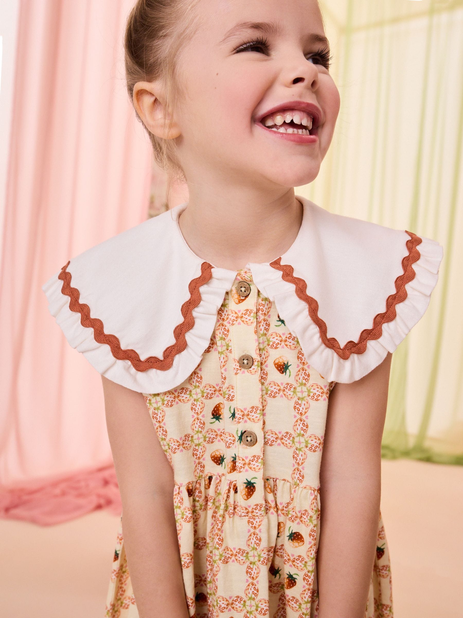 Yellow Cath Kidston Short Sleeve Collared Dress (3mths-7yrs) image 4