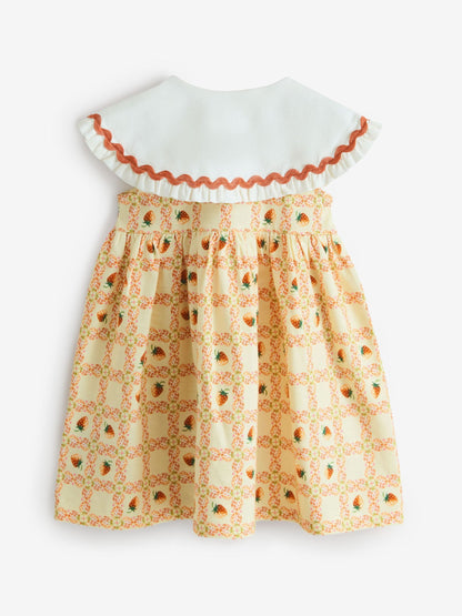 Yellow Cath Kidston Short Sleeve Collared Dress (3mths-7yrs) image 6