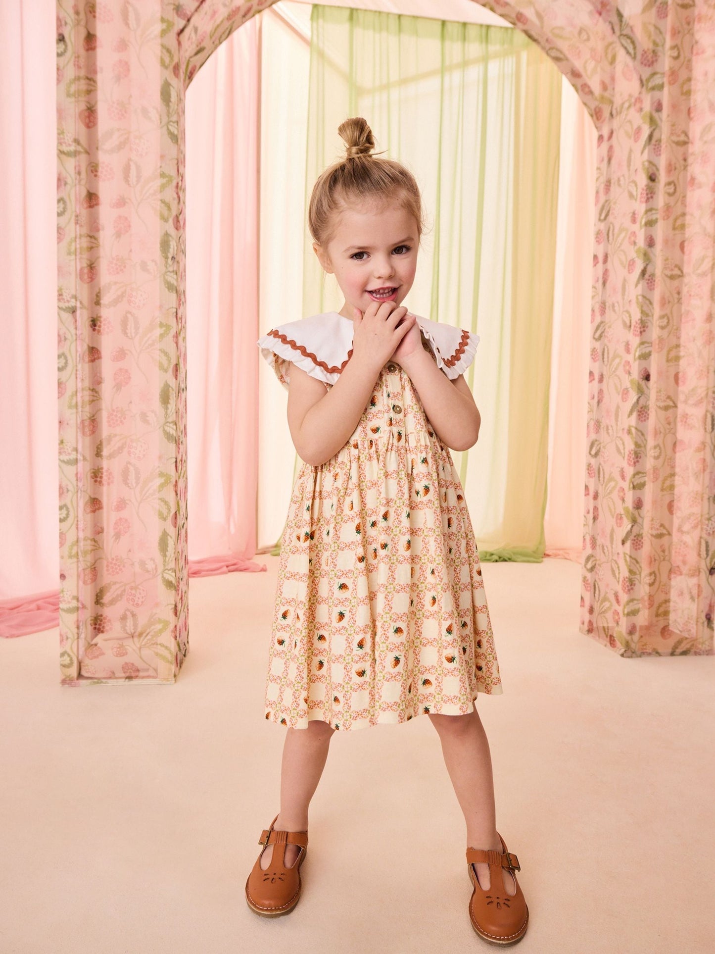 Yellow Cath Kidston Short Sleeve Collared Dress (3mths-7yrs) image 1