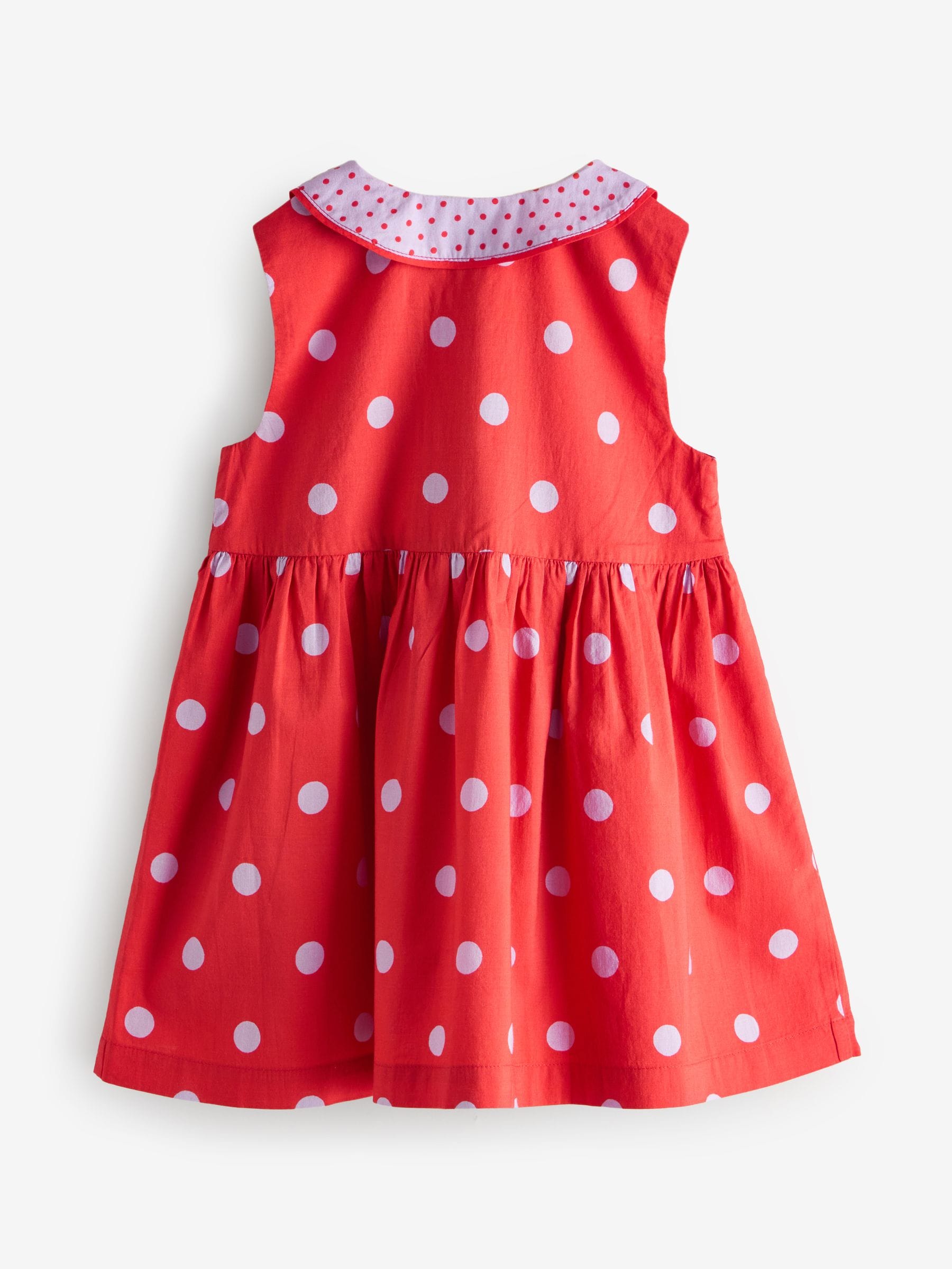 Red Spot Cath Kidston Cotton Collar Dress (3mths-8yrs) image 3