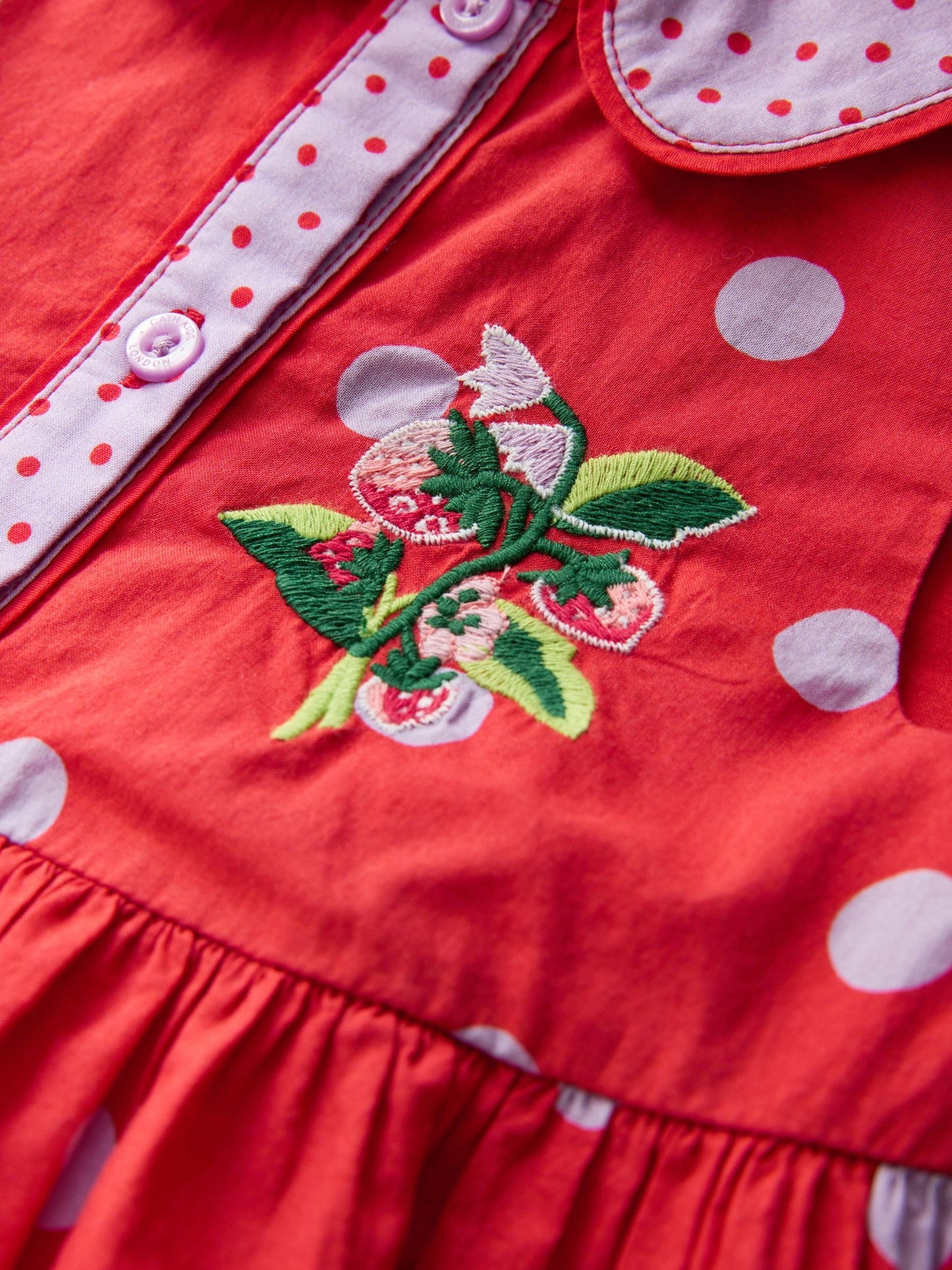 Red Spot Cath Kidston Cotton Collar Dress (3mths-8yrs) image 5